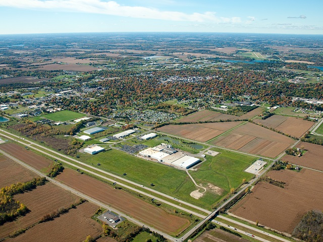 ACM Coldwater Michigan aerial city view